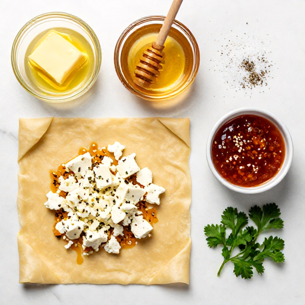Ingredients for Crispy Feta Phyllo Rolls