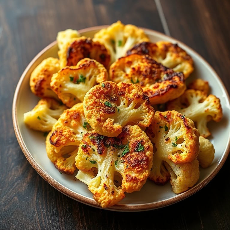 Crispy Garlic Herb Roasted Cauliflower Steaks