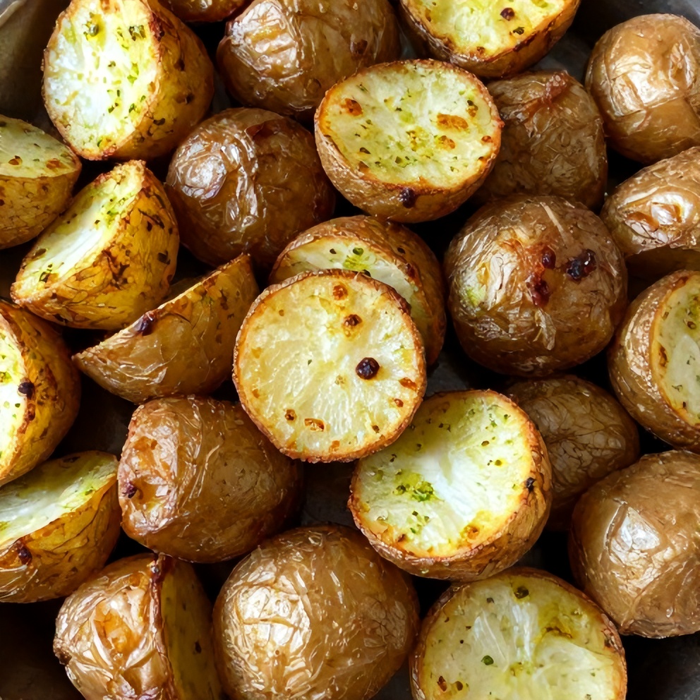 Crispy Parmesan Pesto Roasted Potatoes