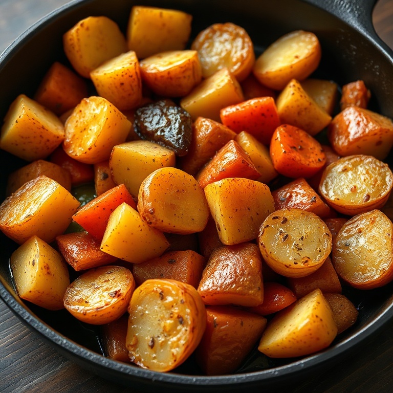 Crispy Roasted Potatoes and Carrots