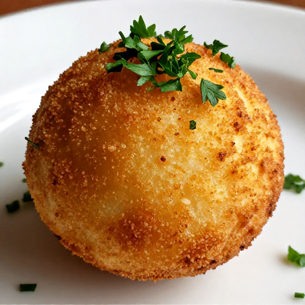Hushpuppies on a plate with a sprinkle of parsley