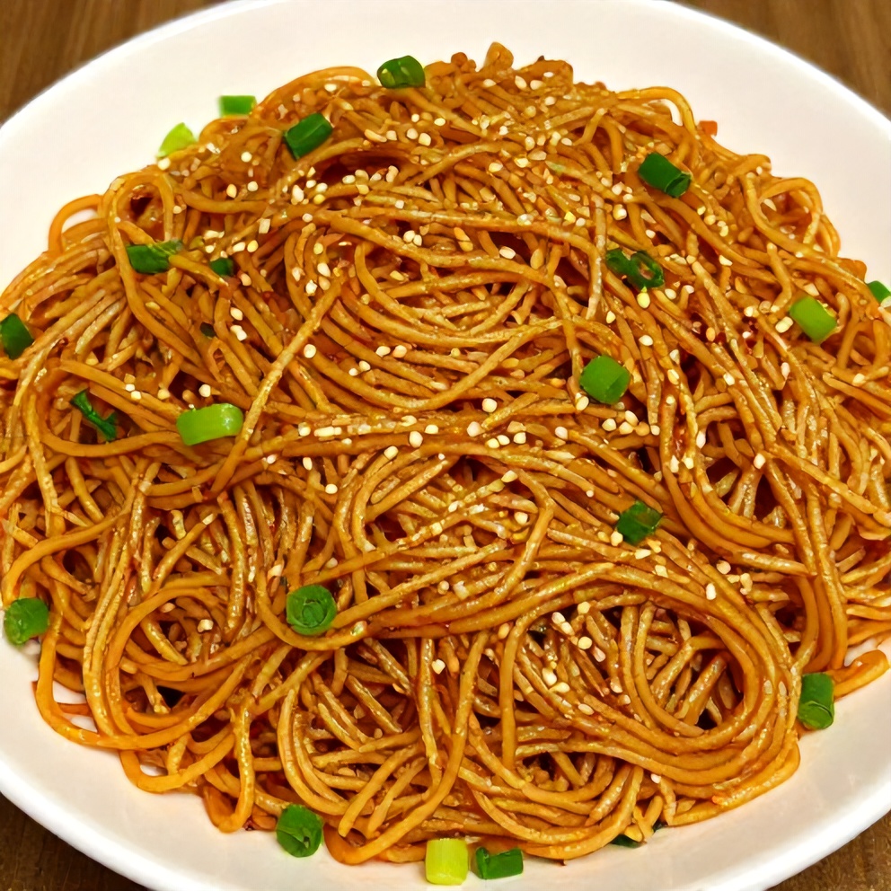 Crispy Spicy Potato Noodles with Garlic and Chili Sauce