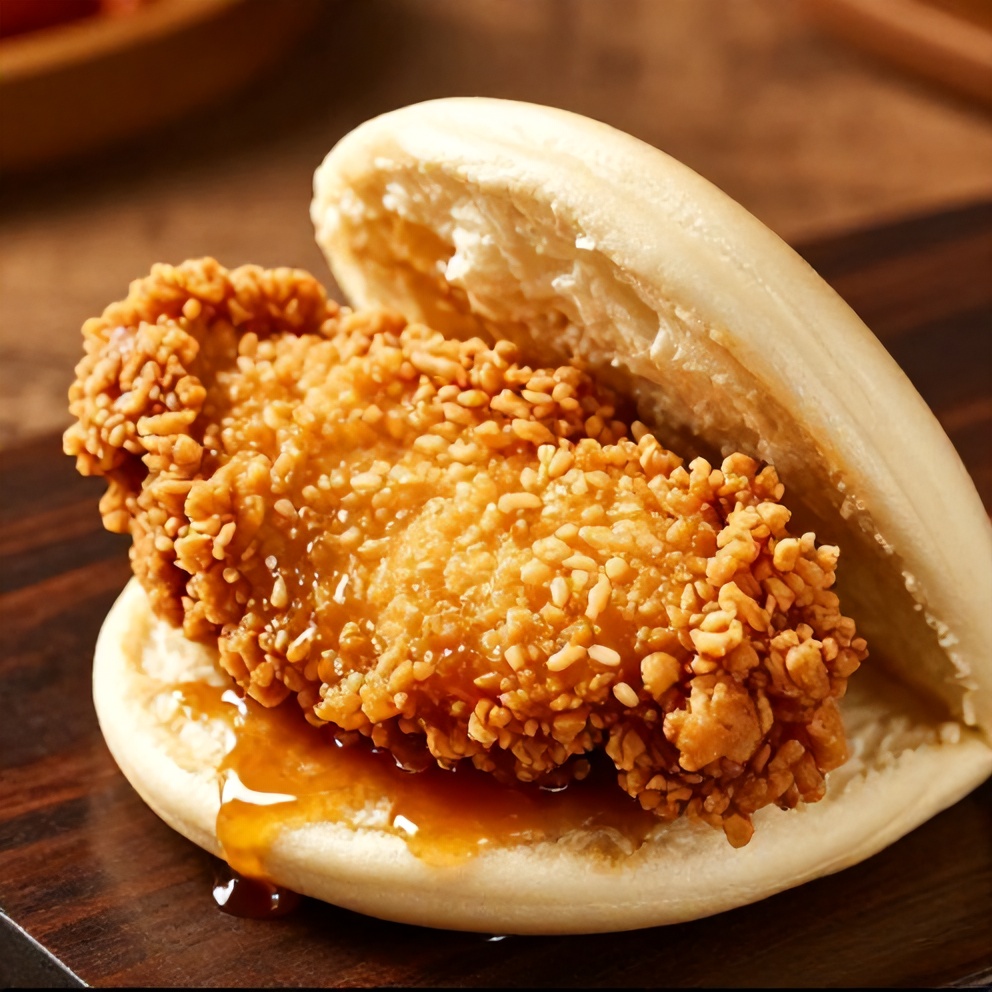 Crispy Sticky Chicken Bao Buns