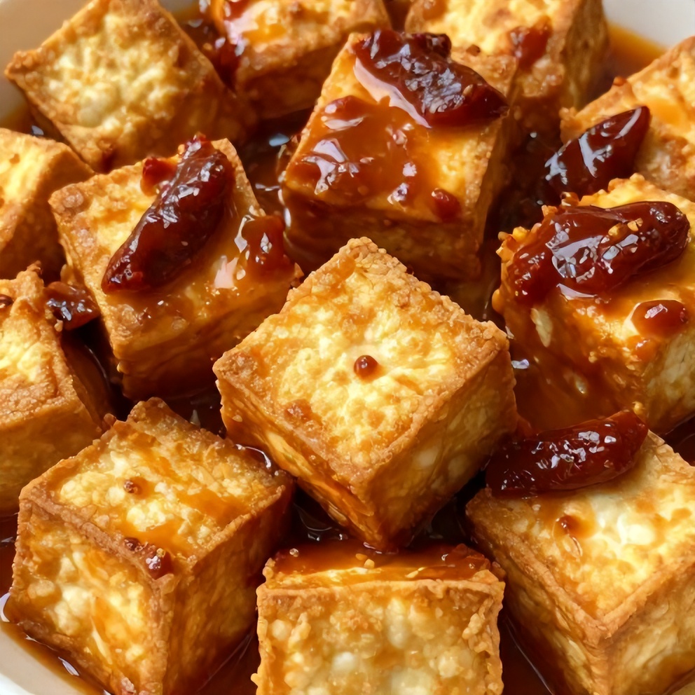 Crispy Tofu in Creamy Sun-Dried Tomato Sauce