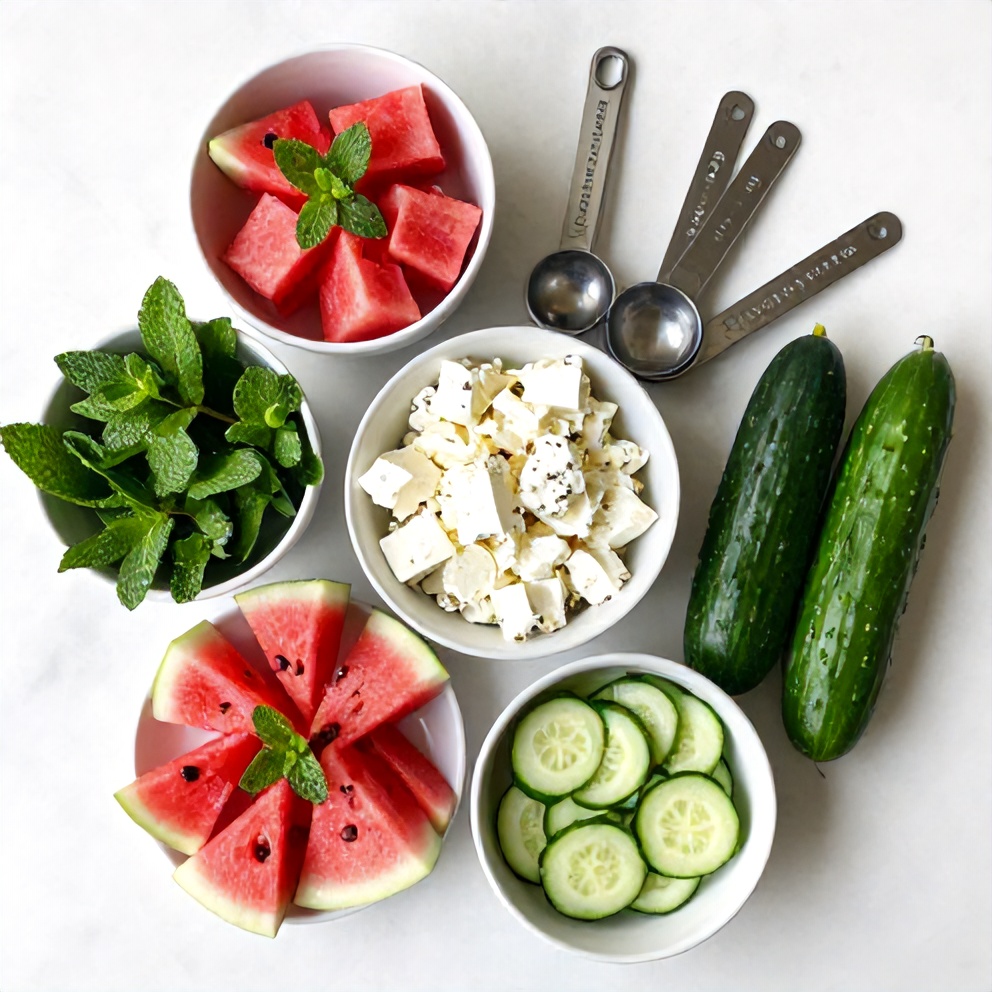 Watermelon Cucumber Salad Ingredients