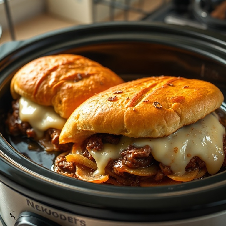 Crockpot French Dip Sandwiches