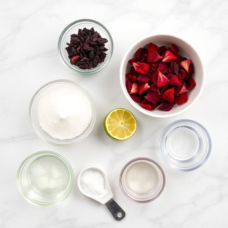 Ingredients for Easy Agua de Jamaica for Summer