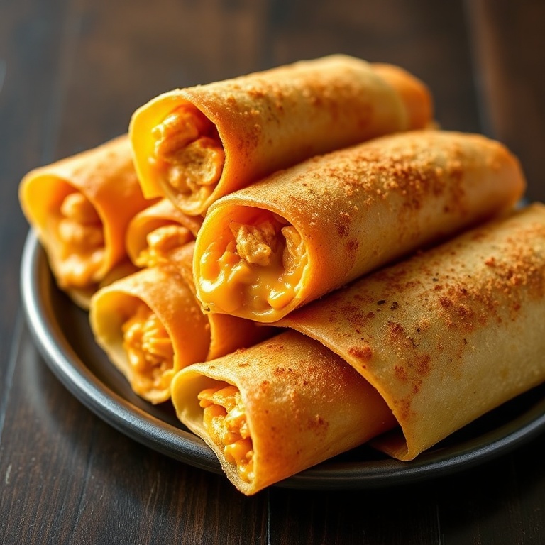 Easy Baked Buffalo Chicken Taquitos