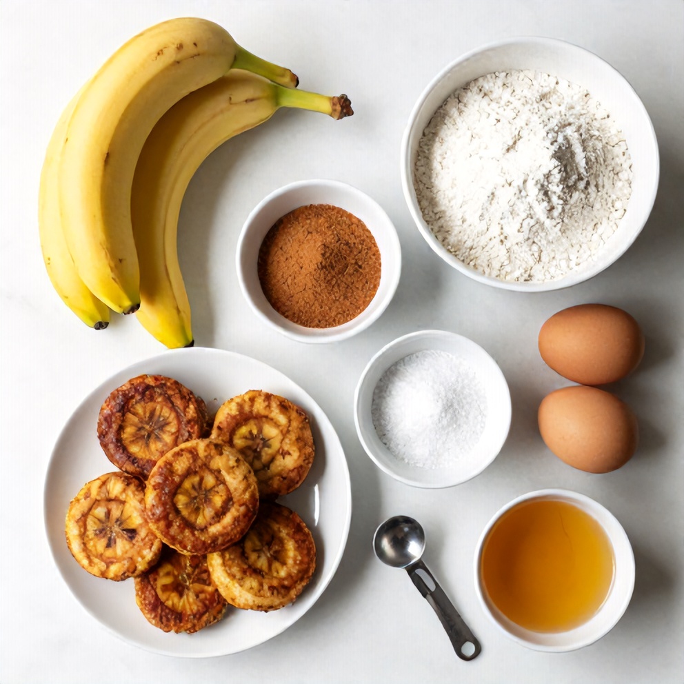 Raw Ingredients for Baked Cinnamon Banana Fritters