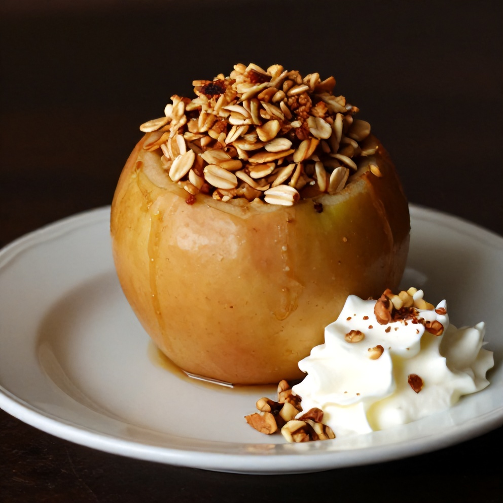 Baked stuffed apples with oats and cinnamon