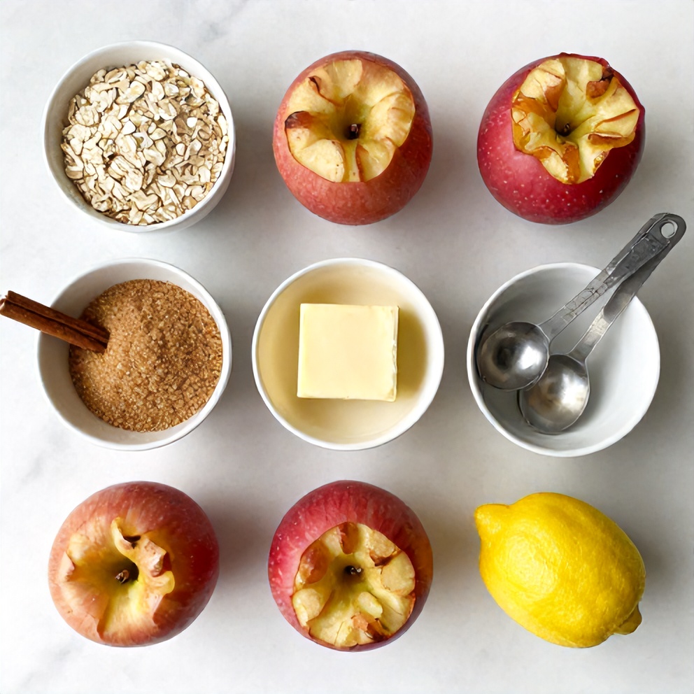 Raw ingredients for baked stuffed apples