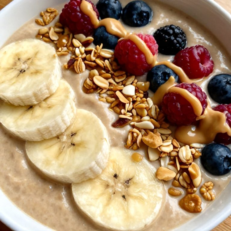 Easy Banana Peanut Butter Oat Smoothie Bowl