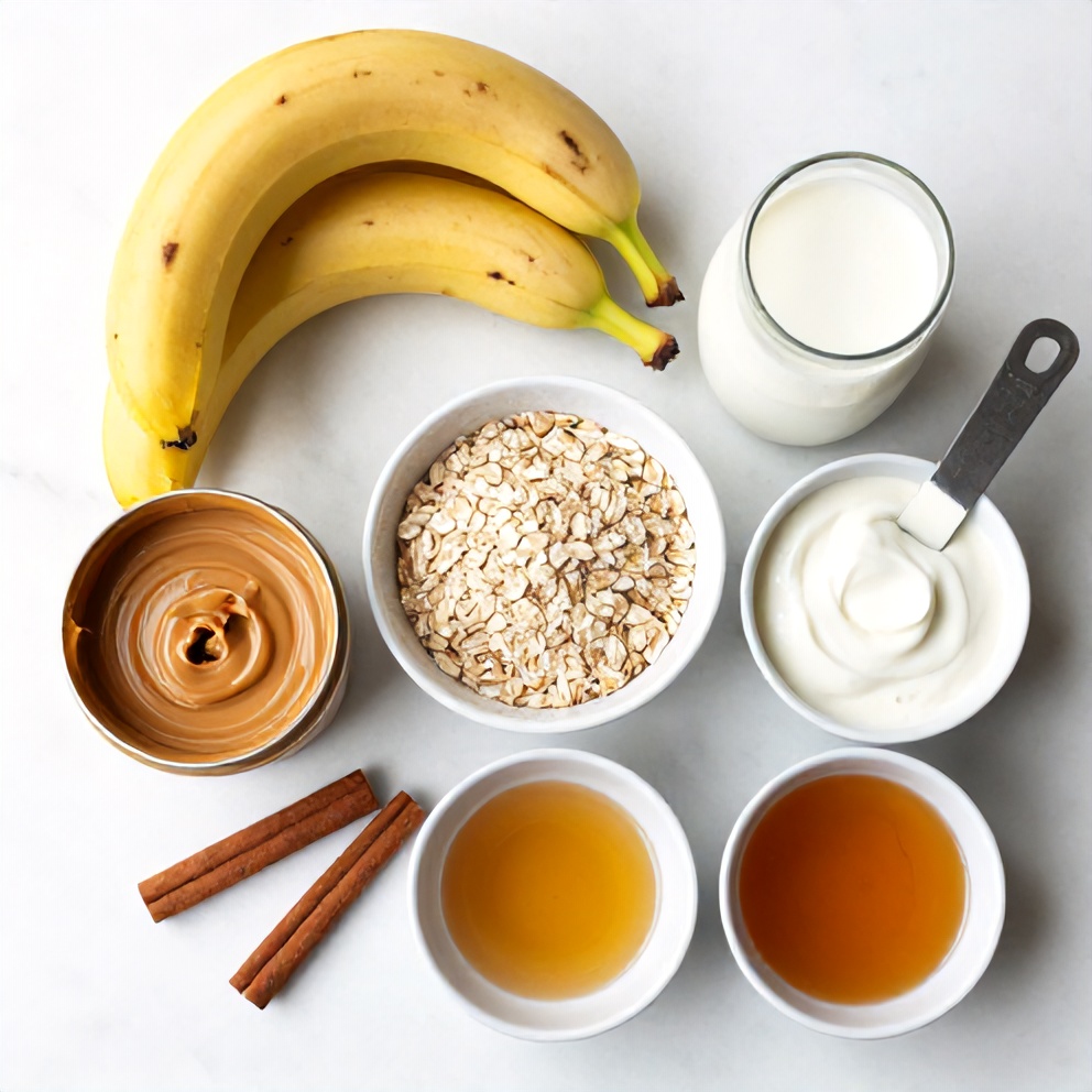 Banana Peanut Butter Oat Smoothie Bowl Ingredients