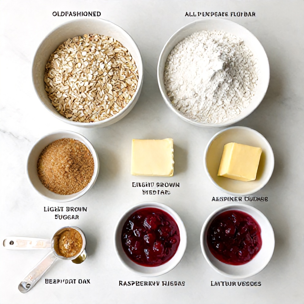 Raw Ingredients for Easy Berry Oat Bars