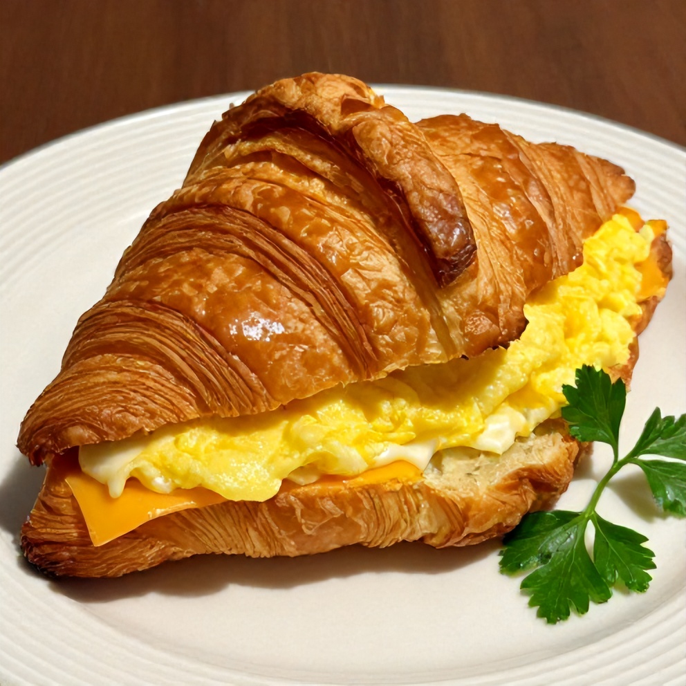 Breakfast Croissant Sandwiches with Eggs and Cheese