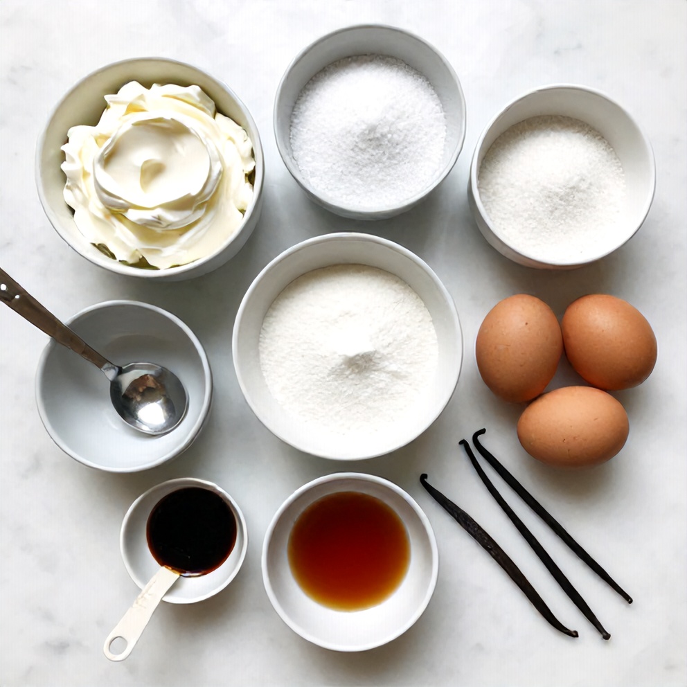 Ingredients for burnt Basque cheesecake