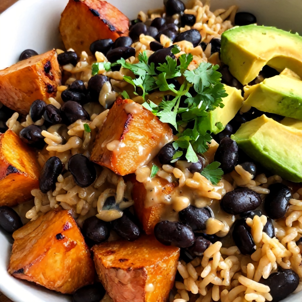 Easy Cajun Sweet Potato Rice Bowl