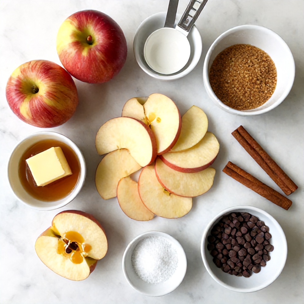 Raw Ingredients for Caramel Apple Slices