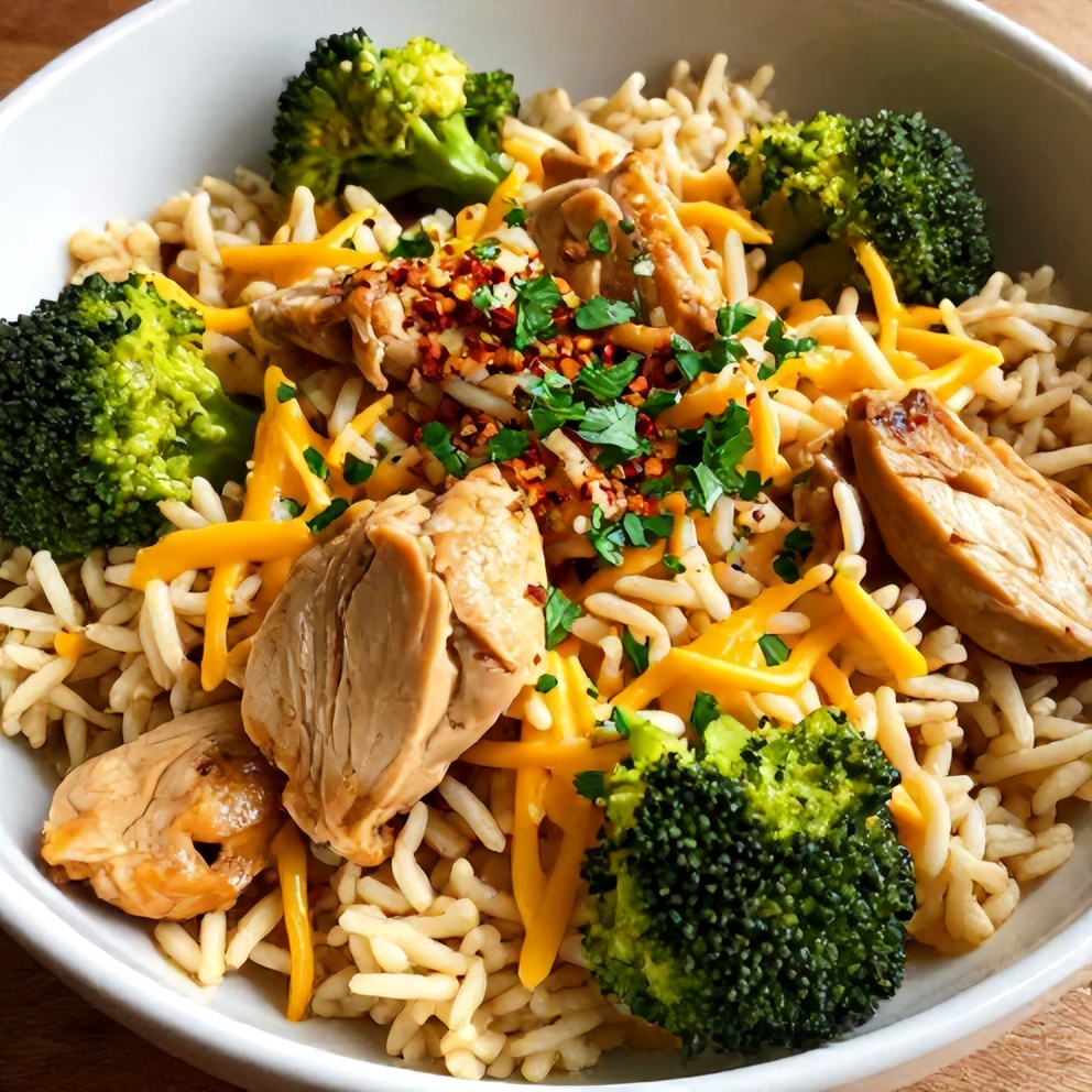 Plated serving of Crockpot Chicken and Rice