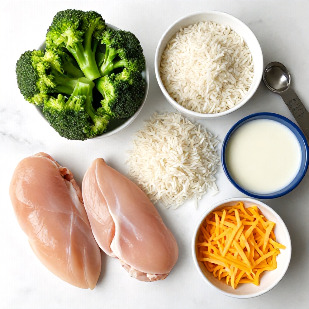 Raw ingredients for Crockpot Chicken and Rice