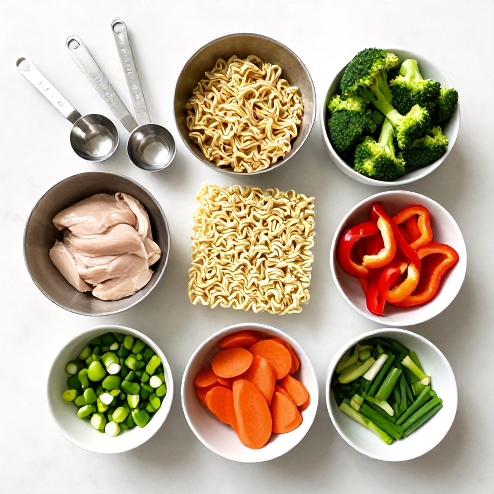 Ingredients for Chicken Ramen Stir Fry