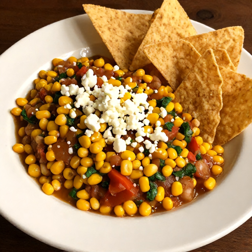 Easy Chipotle Corn Salsa on a plate