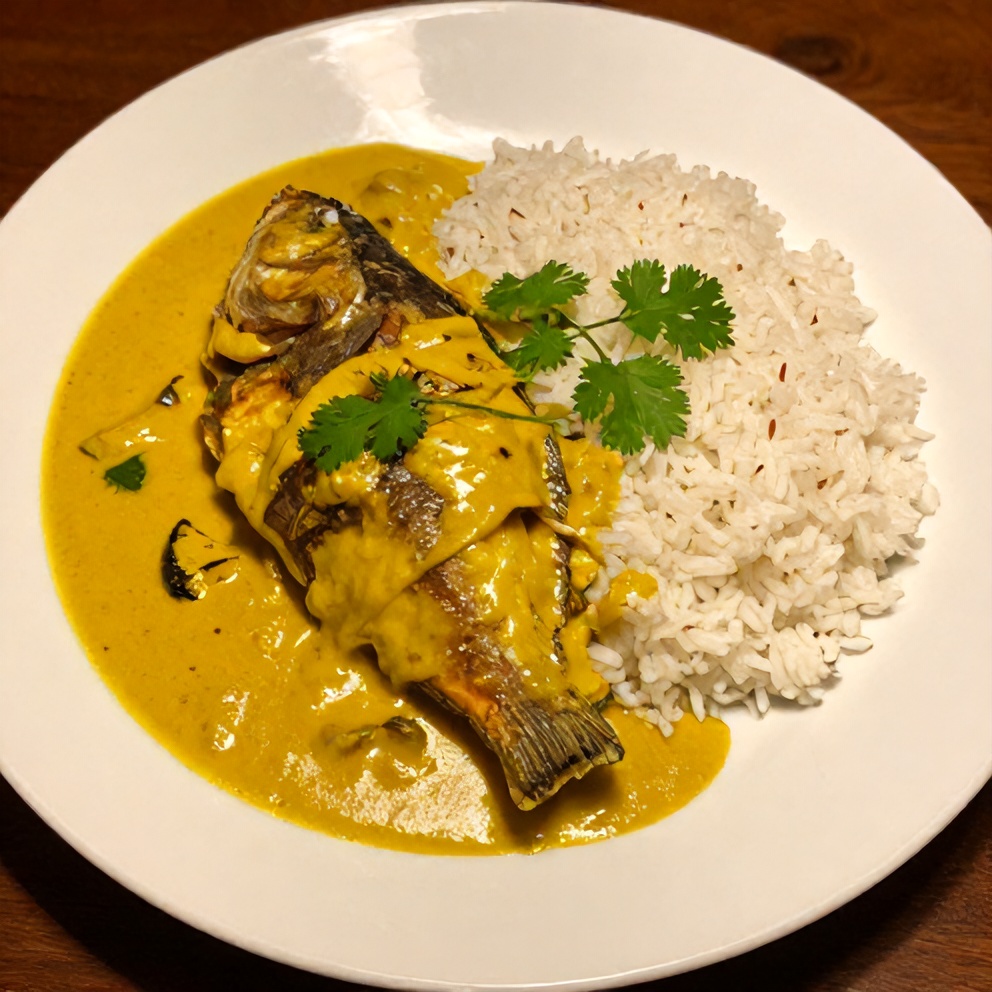 Coconut Lime Fish Curry with Jasmine Rice