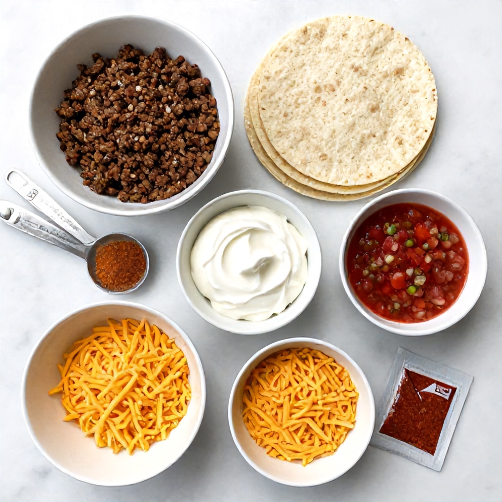 Raw ingredients for Copycat Taco Bell Meximelt