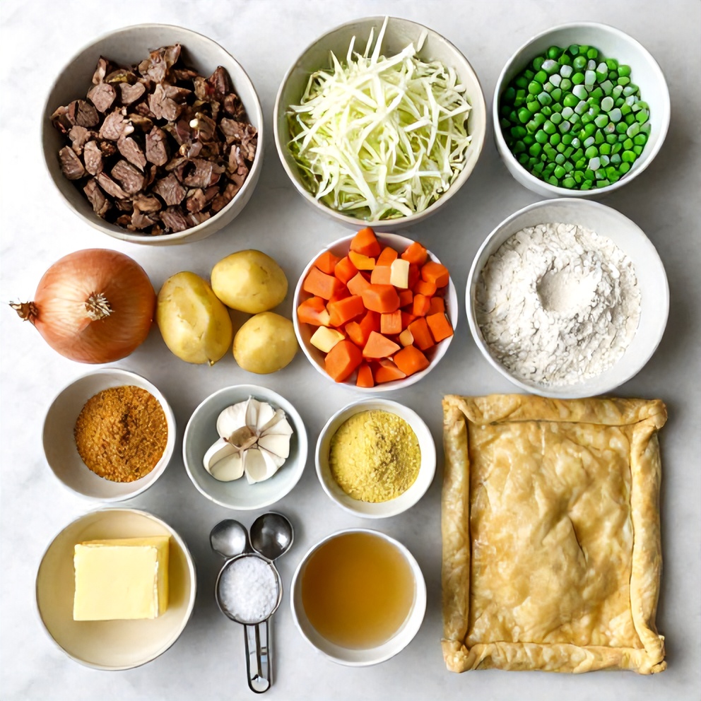 Ingredients for Easy Corned Beef and Cabbage Pot Pie