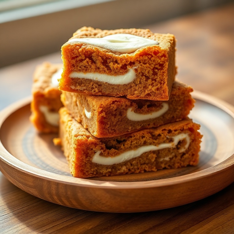 Easy Cream Cheese Swirl Carrot Cake Bars