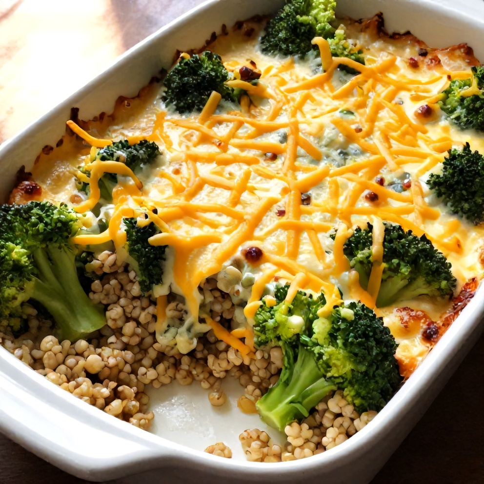Easy Creamy Broccoli and Quinoa Bake