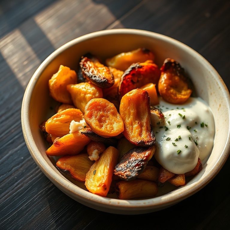 easy creamy roasted vegetable medley