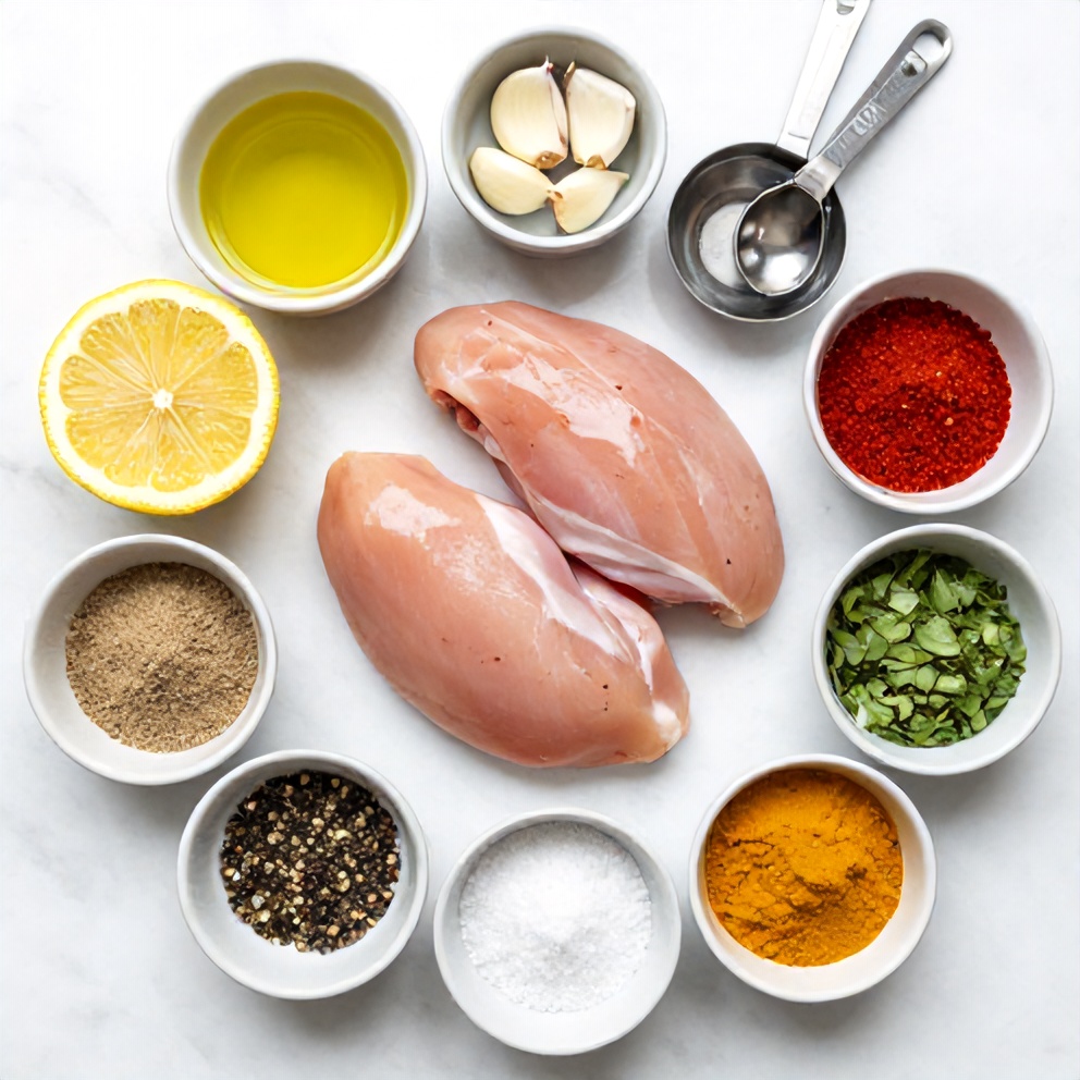 Raw Ingredients for Chicken Shawarma