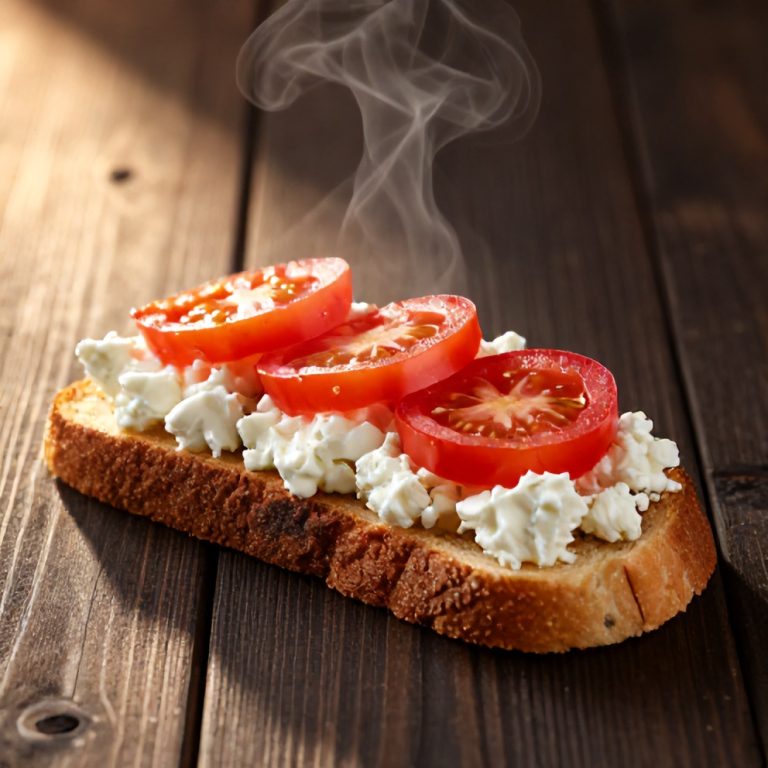 easy tomato cottage cheese toast