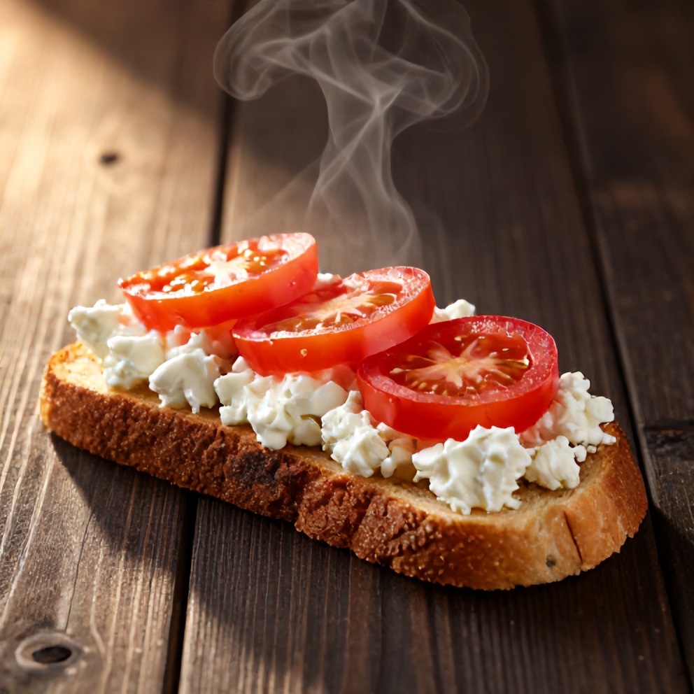 easy tomato cottage cheese toast