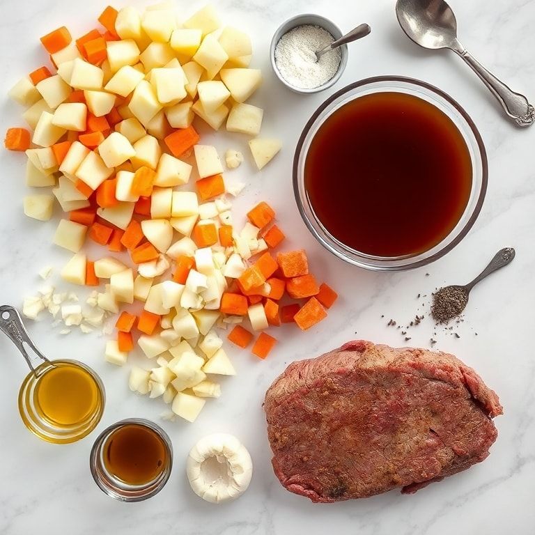 Raw Ingredients for Crockpot Chuck Roast