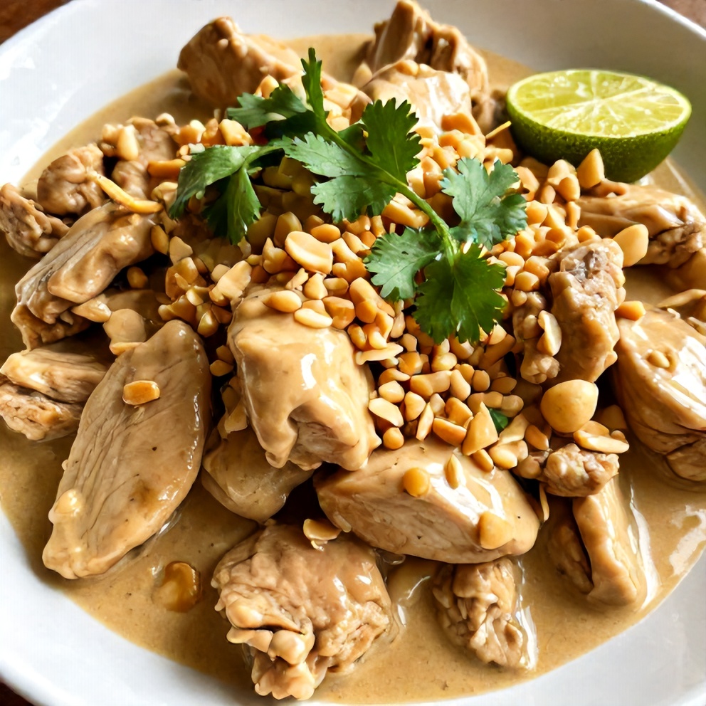 Easy Crockpot Thai Peanut Chicken