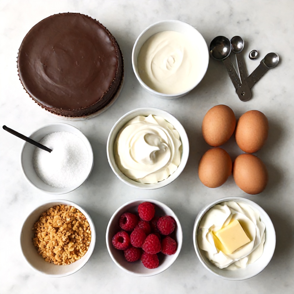 Dark Chocolate Raspberry Cheesecake Ingredients