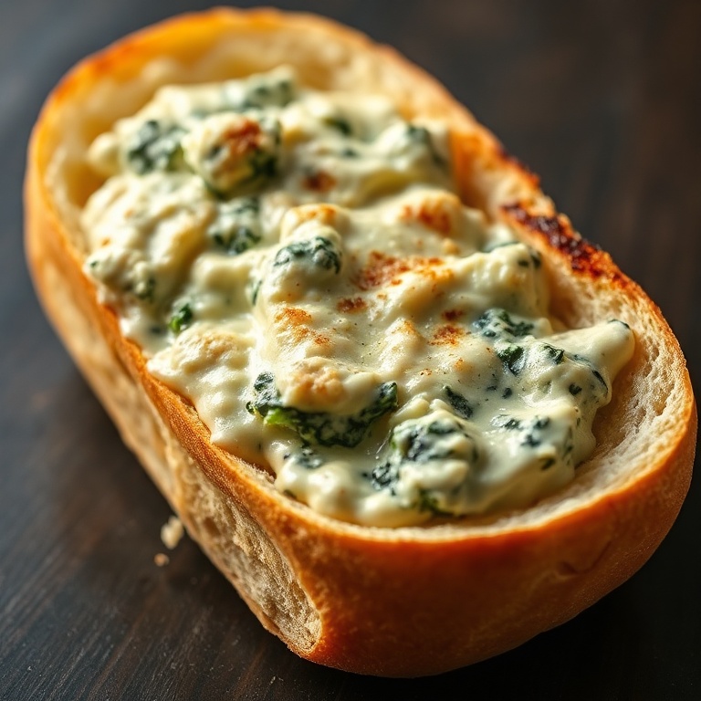 Easy Easter Bunny Spinach Artichoke Dip Bread