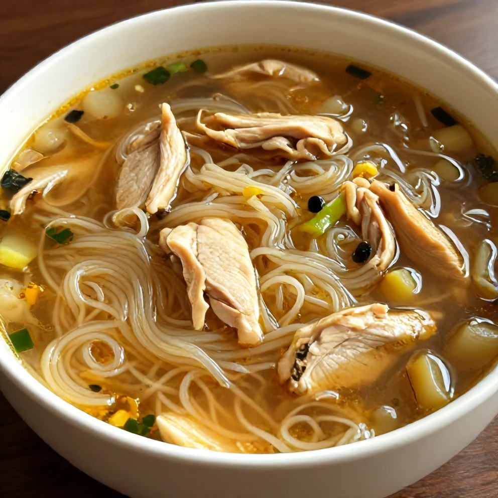 Easy Ginger Scallion Chicken Noodle Soup