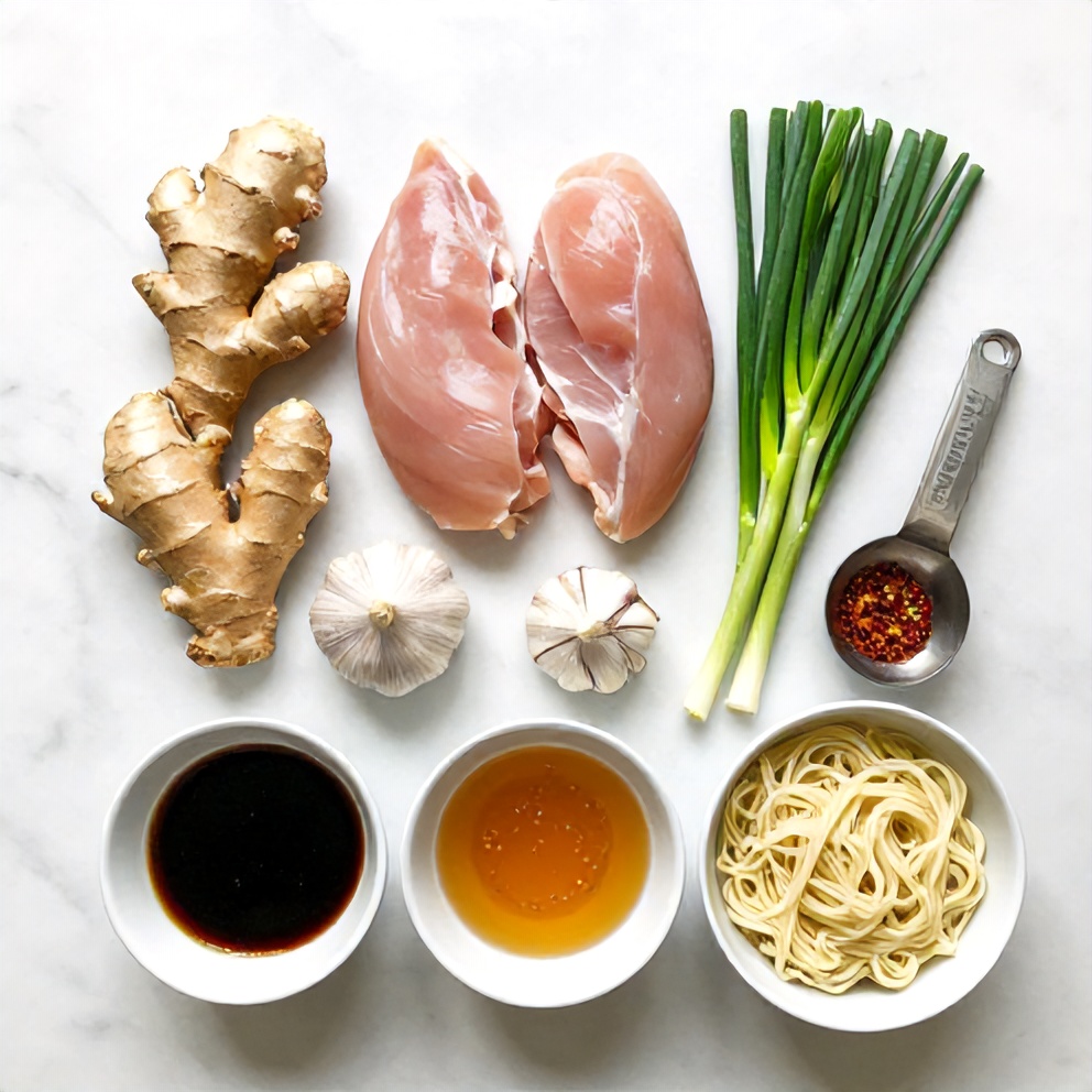 Ginger Scallion Chicken Noodle Soup Ingredients
