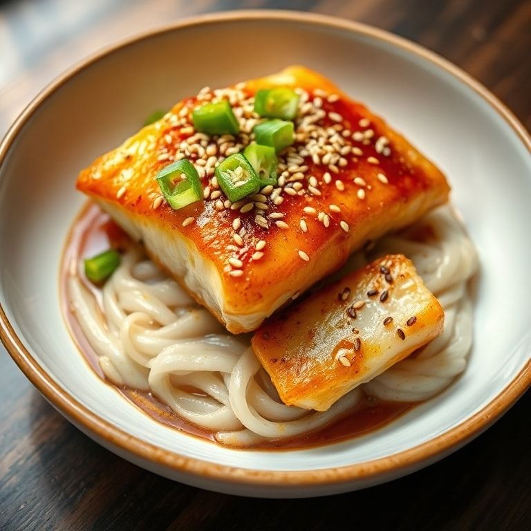 Plated ginger soy glazed cod
