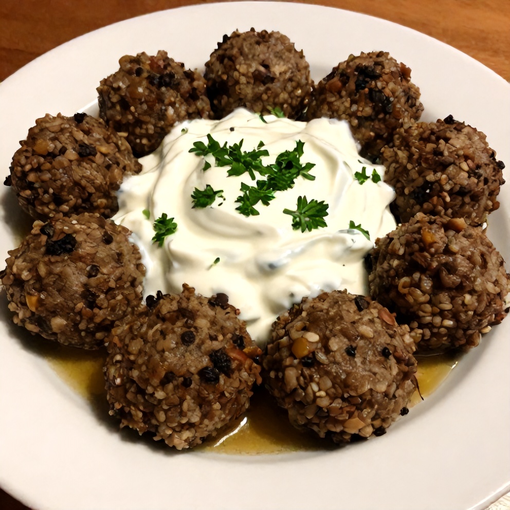 Greek Lentil Meatballs with Tzatziki Sauce