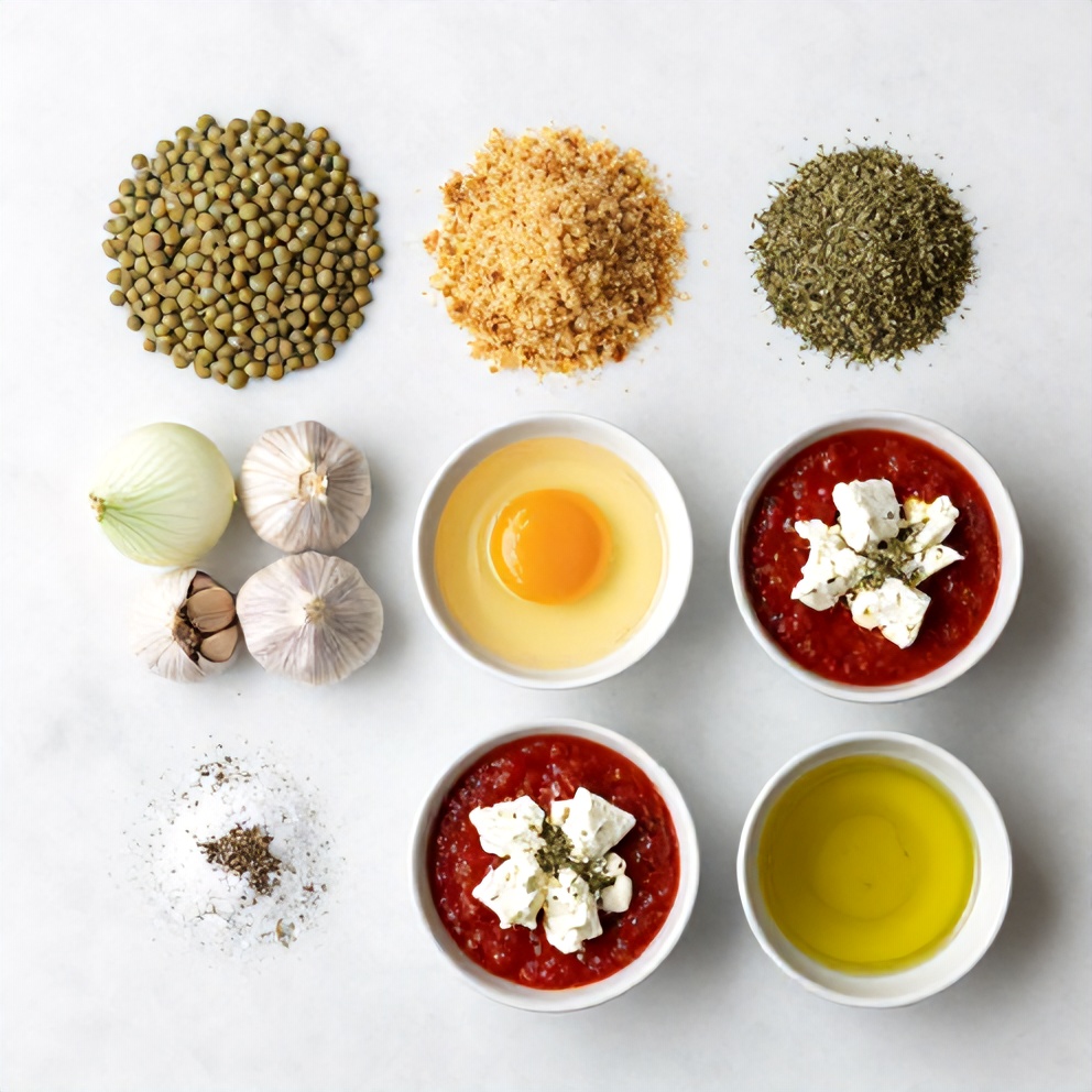 Greek Lentil Meatball Ingredients