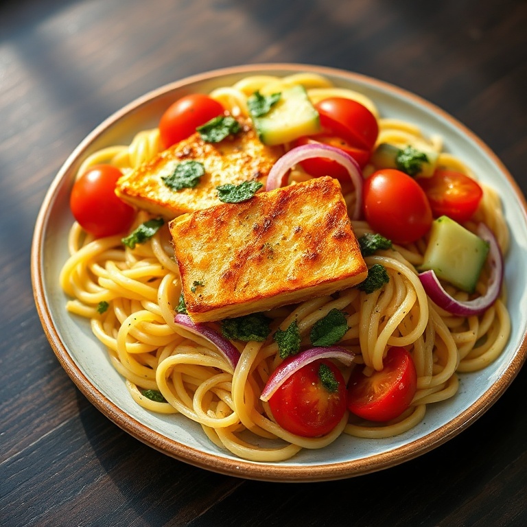 Easy Halloumi Pasta Salad