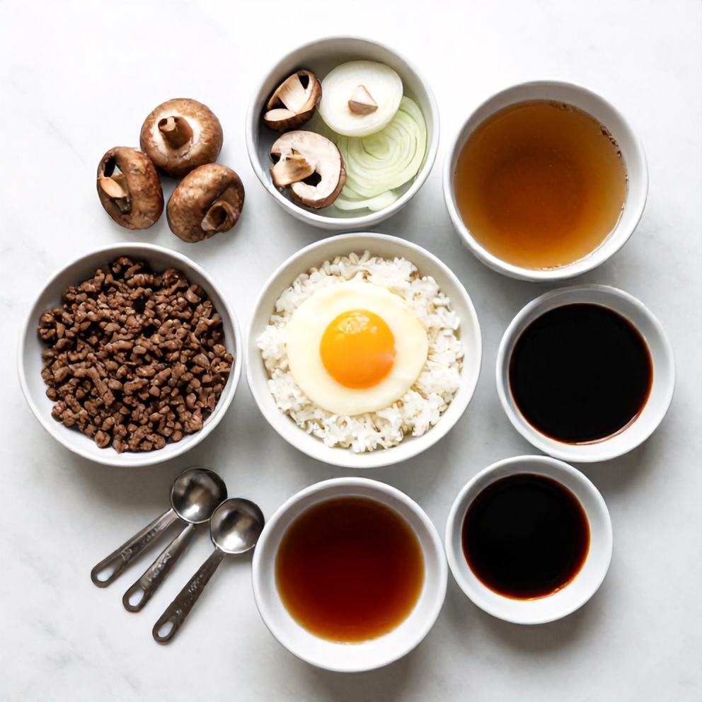 Raw ingredients for Hawaiian Loco Moco