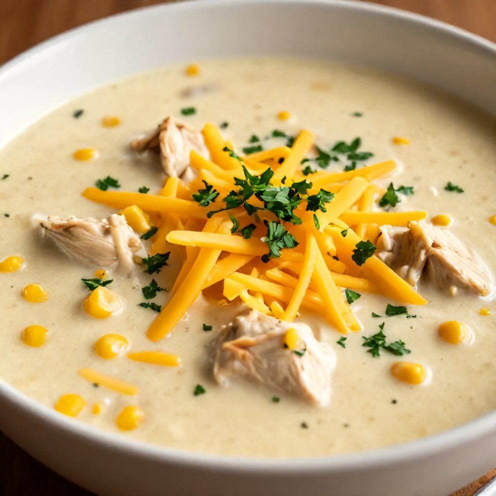 Bowl of Chicken and Corn Chowder