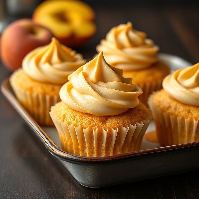 Easy Honey Peach Cupcakes