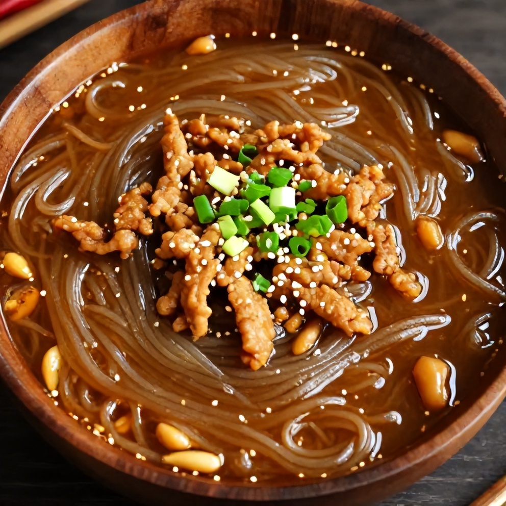 Easy Hot and Sour Noodle Soup with Pork Topping