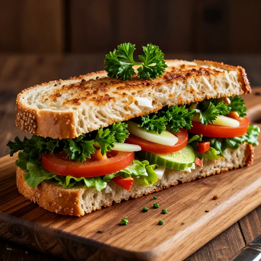 Italian grinder salad sandwich on rustic bread